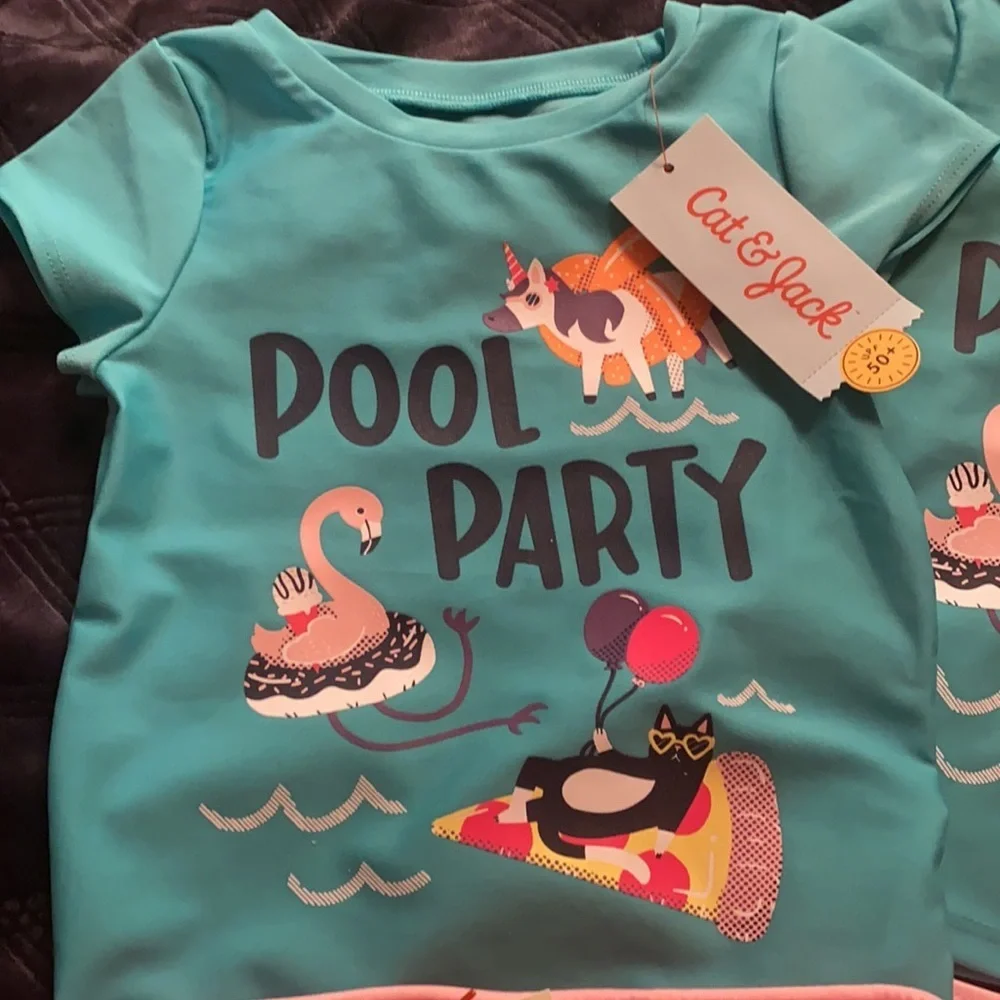 Pair of 2T Pool Party Swimming Suits Beach Summer Vacation Resortwear